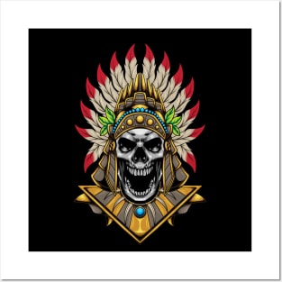 aztec-warrior-illustration-with-premium-quality-stock-vector Posters and Art